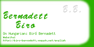bernadett biro business card
