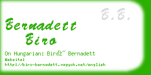 bernadett biro business card